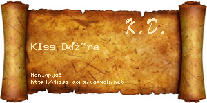 Kiss Dóra névjegykártya