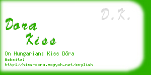 dora kiss business card